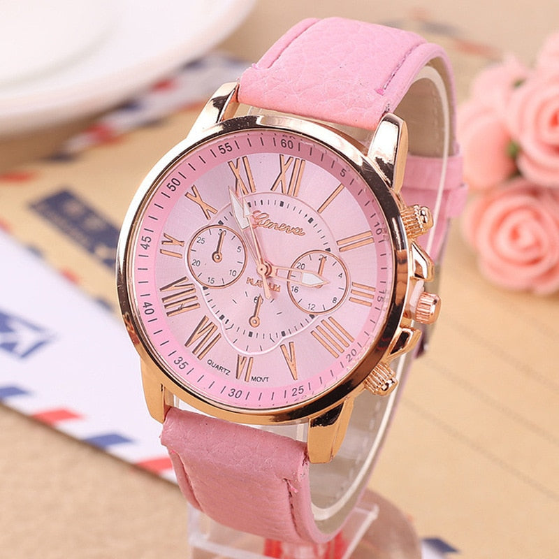 Casual Leather Bracelet Wrist Watch