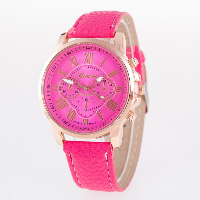 Casual Leather Bracelet Wrist Watch