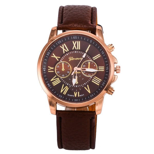 Casual Leather Bracelet Wrist Watch