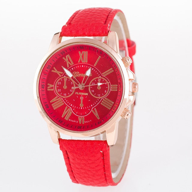Casual Leather Bracelet Wrist Watch