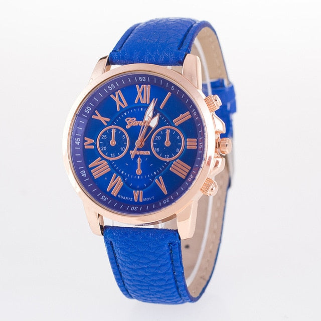 Casual Leather Bracelet Wrist Watch