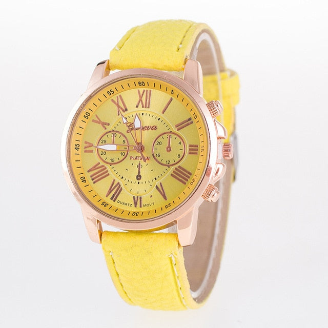 Casual Leather Bracelet Wrist Watch