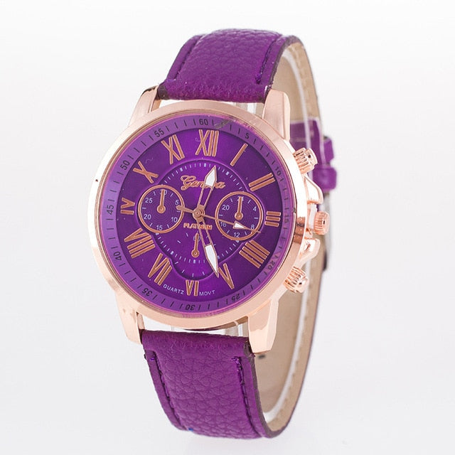 Casual Leather Bracelet Wrist Watch