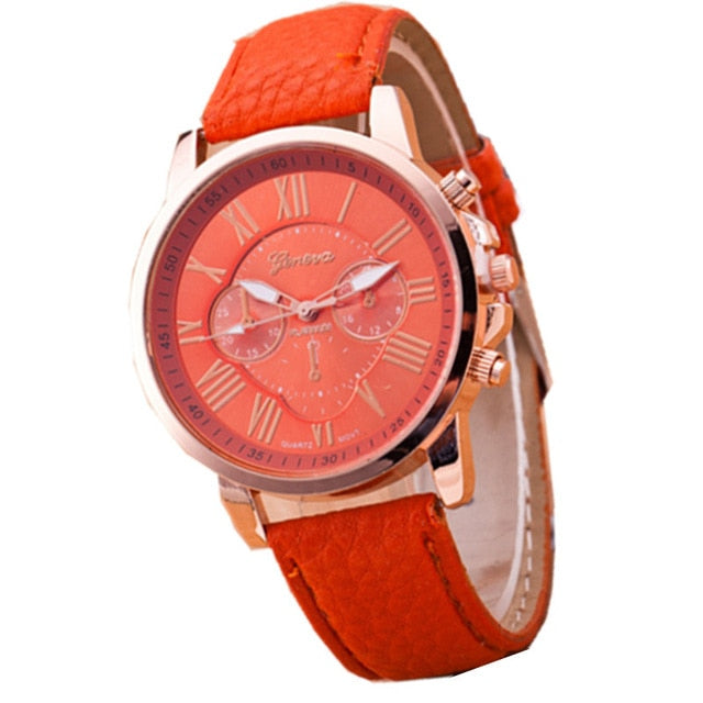 Casual Leather Bracelet Wrist Watch