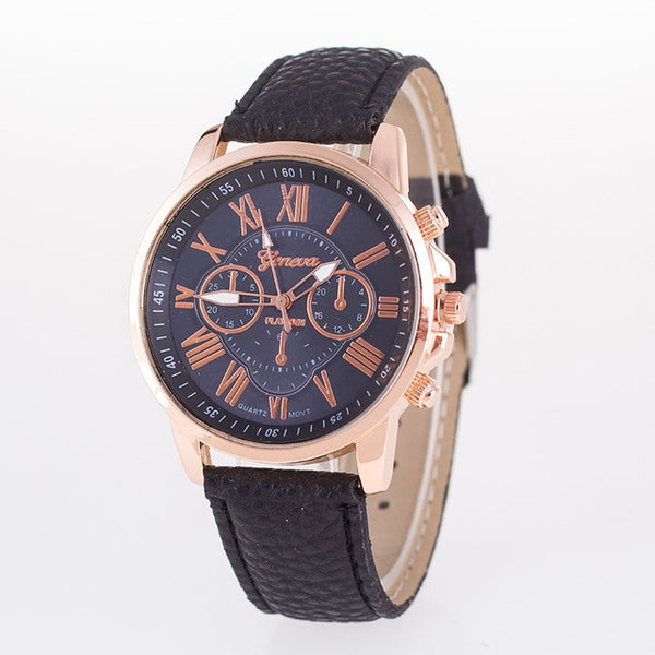 Casual Leather Bracelet Wrist Watch