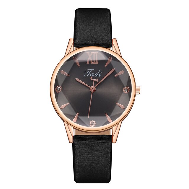 Leather Rose Gold Women's Watch