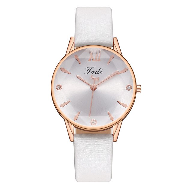 Leather Rose Gold Women's Watch