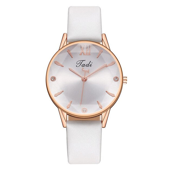 Leather Rose Gold Women's Watch
