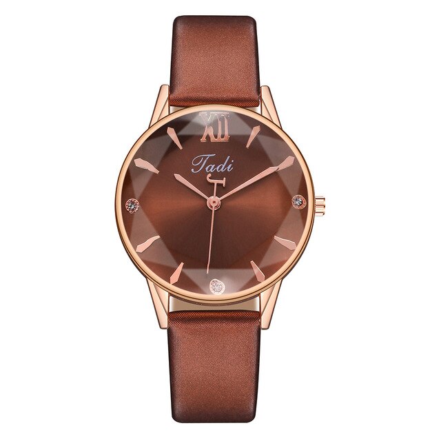 Leather Rose Gold Women's Watch