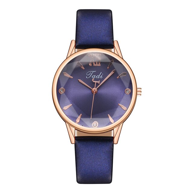 Leather Rose Gold Women's Watch